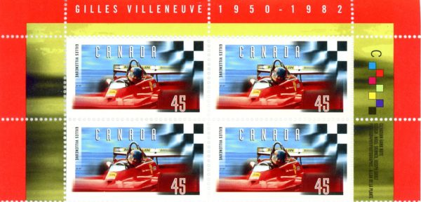 Canada Stamp PB#1647 - Villeneuve and checkered flag (1997) 45¢