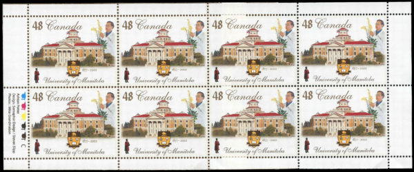 Canada Stamp Booklet - #BK254 University of Manitoba (2002) 8 x 48¢ - Image 2