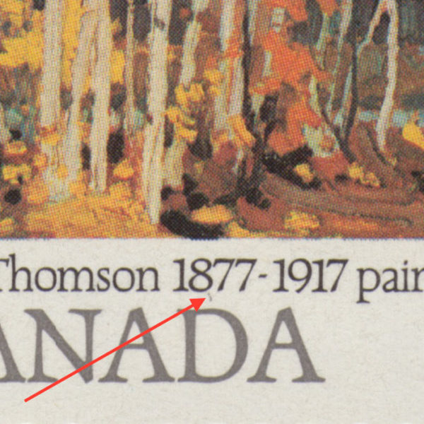 Canada Stamp PB#734ii - Tom Thomson (1977) 2 x 12¢ - Image 2