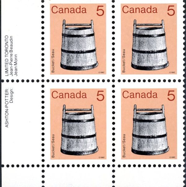 Canada Stamp PB#920I - Bucket (1982) 5¢ ROLLAND PAPER