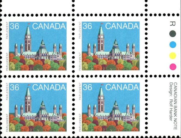 Canada Stamp #926Biii - Parliament Buildings (1987) 36¢