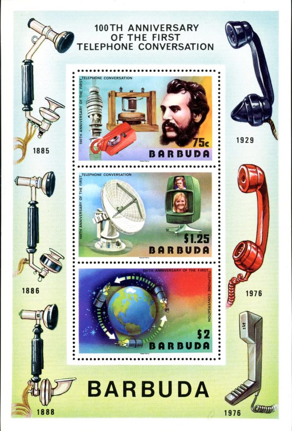 Barbuda Sc#262a (1977) - S/Sheet - Telephone Centennial