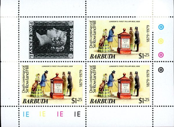 Barbuda Sc#383 (1979) - mini S/Sheet - 100th Anniv. of Sir Rowland Hills death