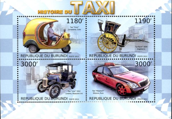 Burundi Stamp Sc#1253 (2012) - S/Sheet of 4 - Taxi's