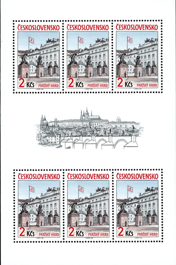 Czechoslovakia Stamp Sc#2579 - (1985) - Sheet -Presidential Palace Gate sheet of 6