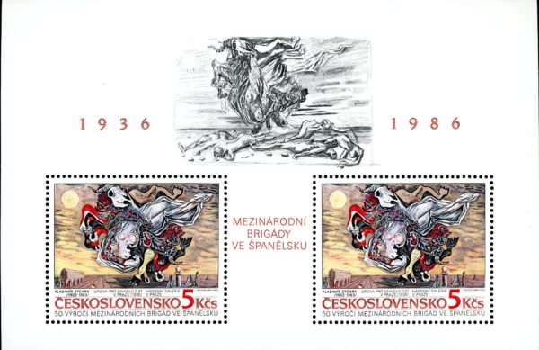 Czechoslovakia Stamp Sc#2625 - (1986) - S/Sheet - Intl. Brigades in Spain