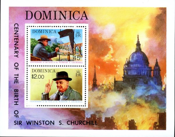 Dominica Stamp Sc#410a - 1974 - S/Sheet - Sir Winston Churchill