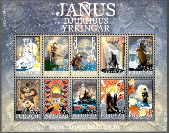 Faroe Islands Stamp Sc#451 -(2004) - S/Sheet -Poems by Janus Djurhuus