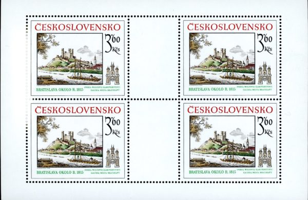 Czechoslovakia Stamp Sc#2271 - (1979) - Sheet of 4  - Bratislava Castle