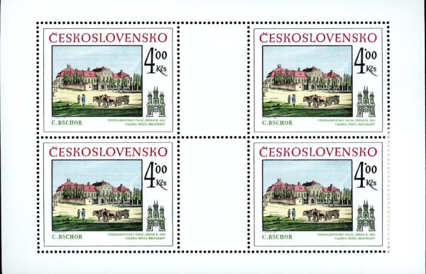 Czechoslovakia Stamp Sc#2365 - (1981) - Sheet of 4  - Grassalkovic Palace