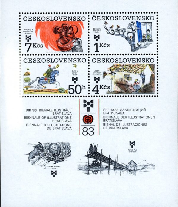 Czechoslovakia Stamp Sc#2471a - (1983) - S/Sheet of 4  - Kinetic Relief, Timepiece