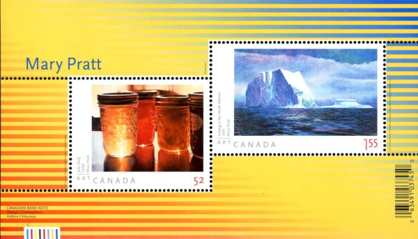 Canada Stamp #2212 - Art Canada: Mary Pratt (2007) 1 x 52¢, 1 x $1.55 Souvenir sheet of 2