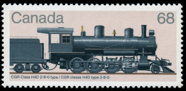 Canada Stamp #1074 - CGR Class H4D 2-8-0 type (1985) 68¢