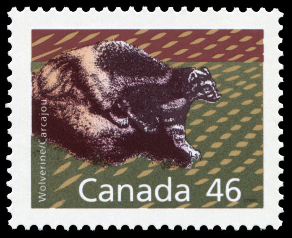 Canada Stamp #1172c - Wolverine (1990) 46¢ Booklet single from 1172Ae