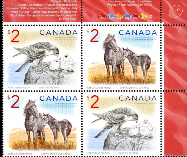 Canada plate block#1692a - Wildlife Definitives-High Values (2005) 2 x $2 Se-tenant pair (1691, 1692)