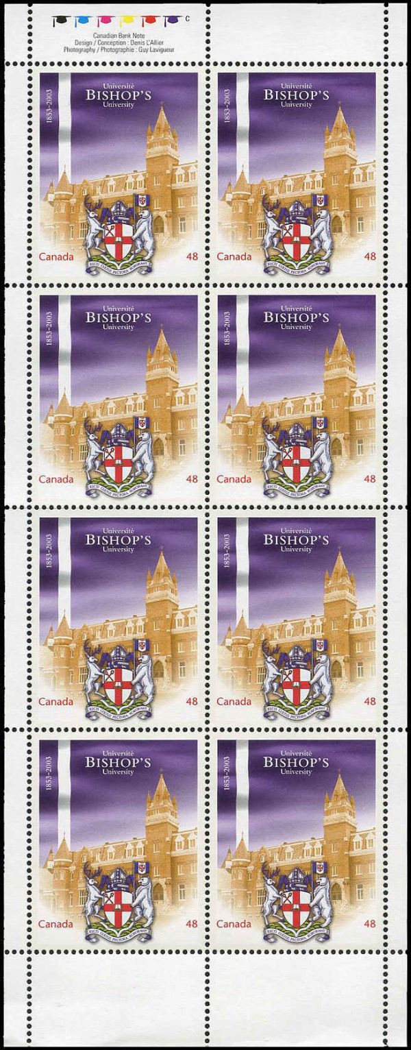 Canada Stamp Booklet - #BK266 Bishop's University (2003) 8 x 48¢ - Image 2