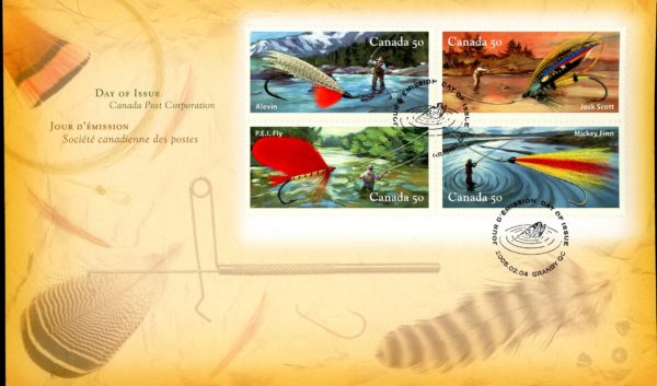 Canada OFDC#2087 - Fishing Flies (2005) 4 x 50¢