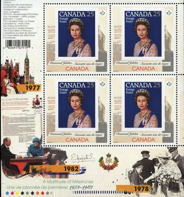 Canada Stamp #2515i - Document Pen (2012) 4 x P (61¢) Mini pane of 4 stamps