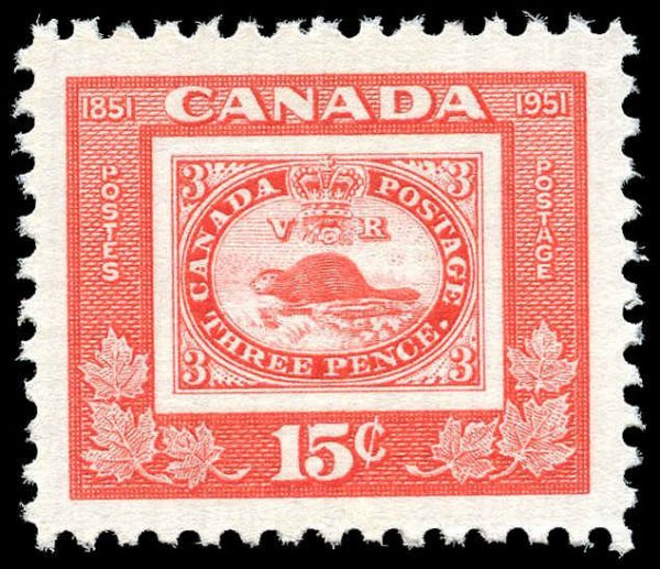 Canada Stamp #314 - "Three Penny Beaver" (1951) 15¢