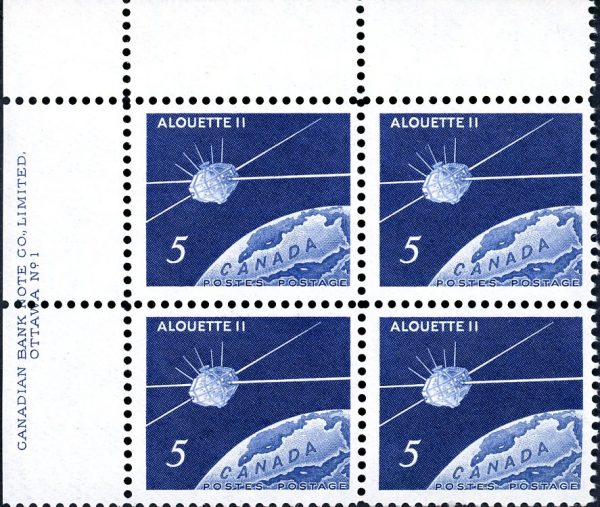 Canada Stamp PB#445 - Satellite over Canada (1966) 5¢