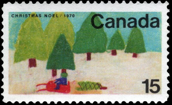 Canada Stamp#530 - Snowmobile and Trees (1970) 15¢