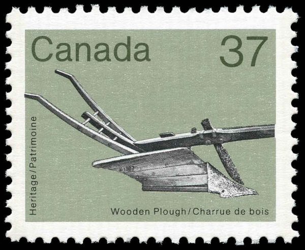 Canada Stamp #927iii - Wooden Plough (1983) 37¢ Fluorescent paper