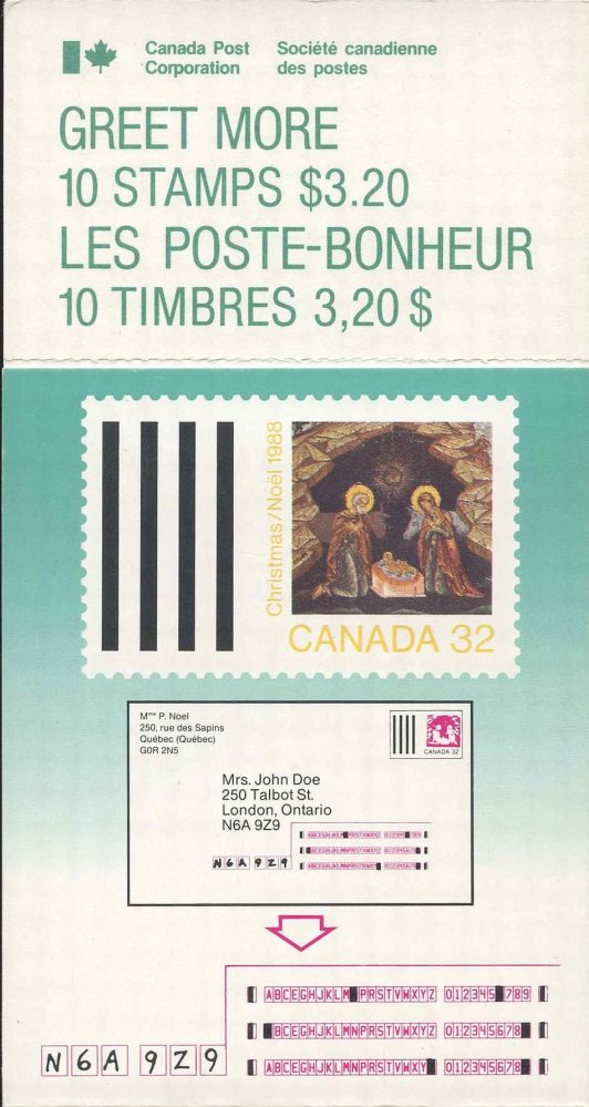 Canada Stamp Booklet - #BK99 (1988) 10 x 32¢