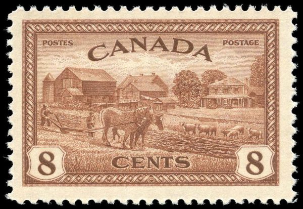 Canada Stamp #268 - Eastern Farm Scene (1946) 8¢