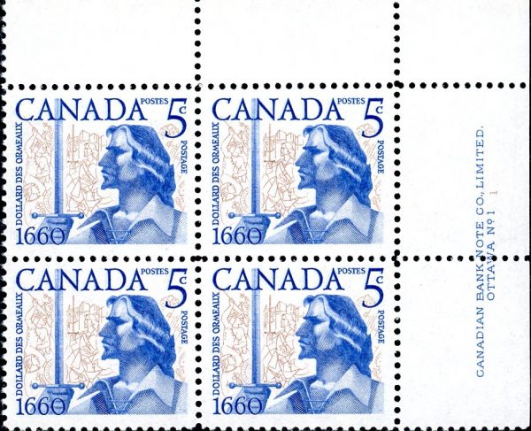 Canada Stamp PB#390 - Dollard des Ormeaux (1960) 5¢