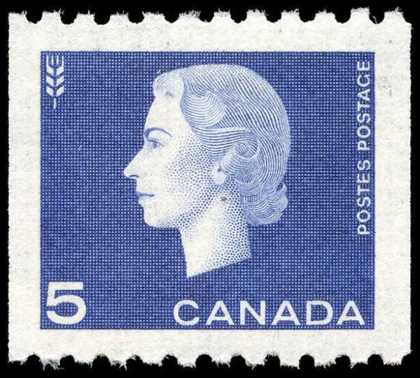 Canada Stamp #409 - Queen Elizabeth II (1962) 5¢