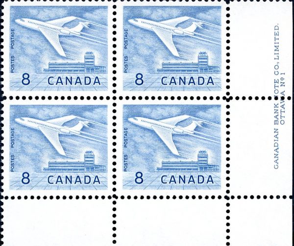 Canada Stamp PB#436 - Jet Plane, Ottawa (1964) 8¢