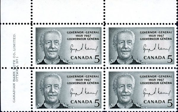 Canada Stamp PB#474 - Governor-General Vanier (1967) 5¢