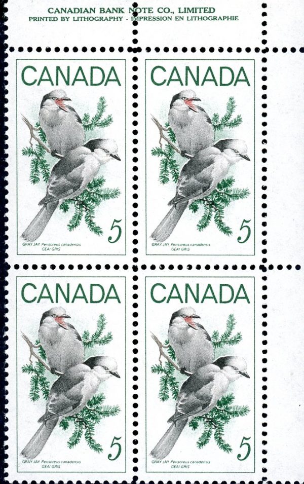 Canada Stamp PB#478 - Gray Jays (1968) 5¢