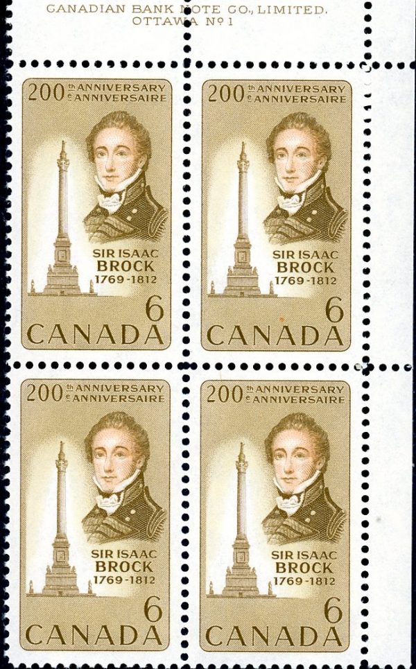 Canada Stamp PB#501 - Sir Isaac Brock and Memorial Column (1969) 6¢