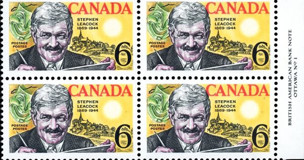 Canada Stamp PB#504 - Stephen Leacock and Mariposa (1969) 6¢