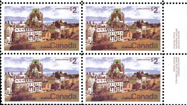 Canada Stamp #601 - Quebec (1972) $2 (Plate 2)