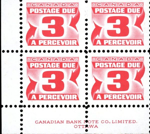 Canada Stamp PB - Postage Due #J30 - (1974) 3¢