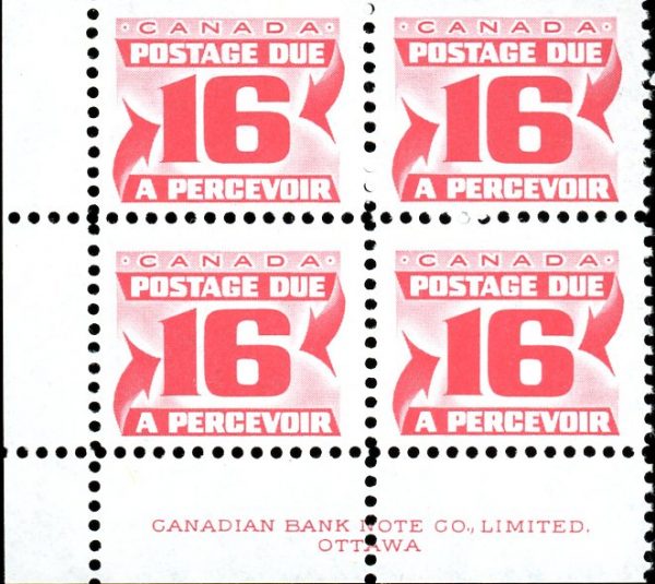 Canada Stamp PB - Postage Due #J37 - (1974) 16¢