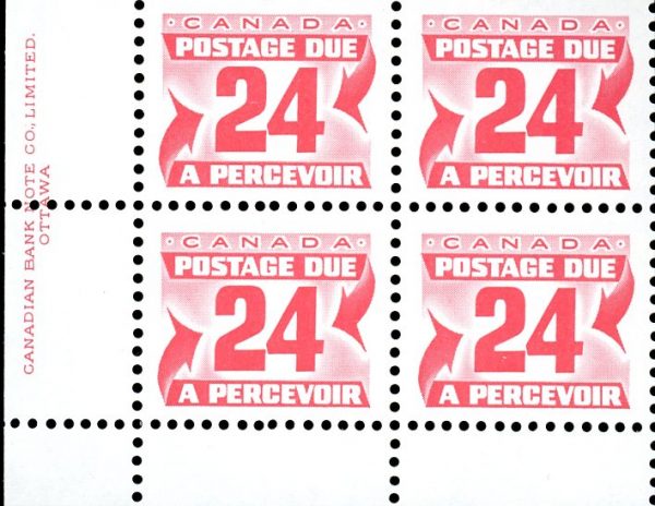 Canada Stamp PB- Postage Due #J39 - (1977) 24¢