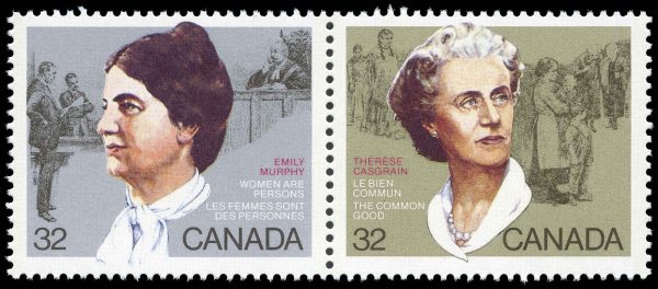 Canada Stamp #1048a - Canadian Feminists (1985) 2 x 32¢ Se-tenant pair (1047, 1048)