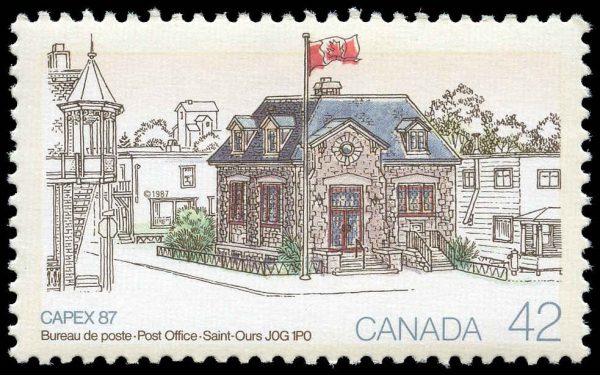 Canada Stamp #1124 - Saint-Ours Post Office (1987) 42¢