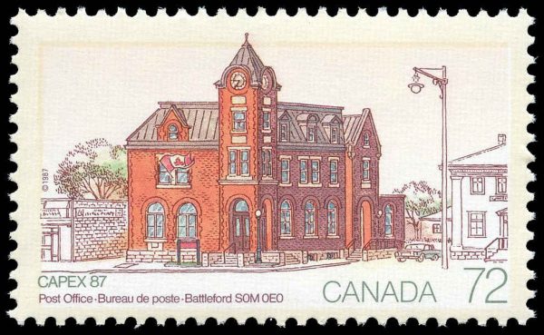 Canada Stamp #1125 - Battleford Post Office (1987) 72¢