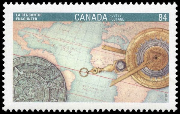 Canada Stamp #1407 - Encounter (Columbus) (1992) 84¢