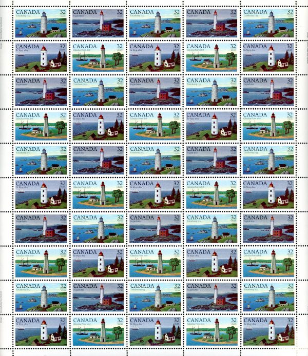 Canada Stamp SHEET#1035a - Canadian Lighthouses-1 (1984) 4 x 32¢ Se-tenant block (1032-1035)