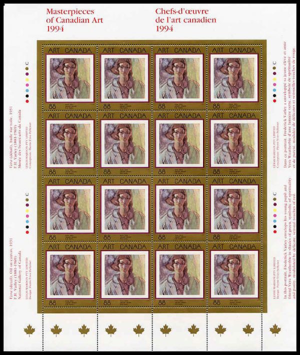 Canada Stamp SHEET#1516 - Vera, by Frederick H. Varley (1994) 88¢