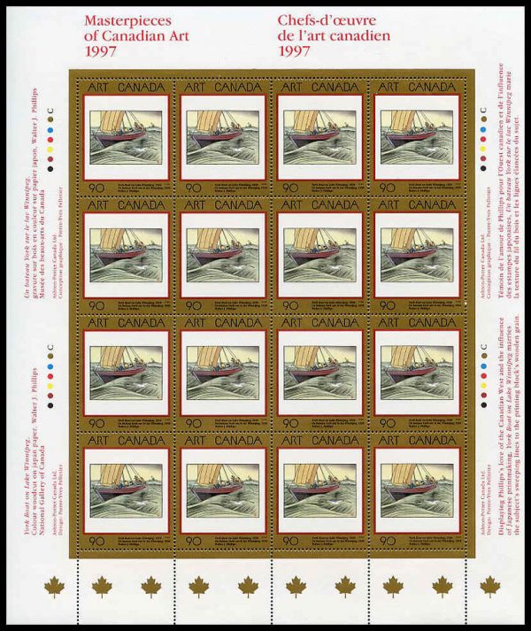 Canada Stamp SHEET#1635 - York boat on Lake Winnipeg (1997) 90¢