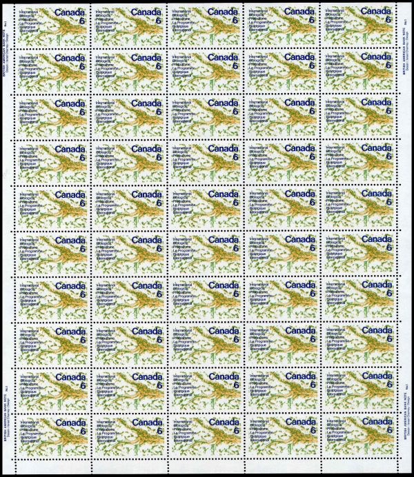 Canada Stamp SHEET#507 - Interior of a Leaf (1970) 6¢