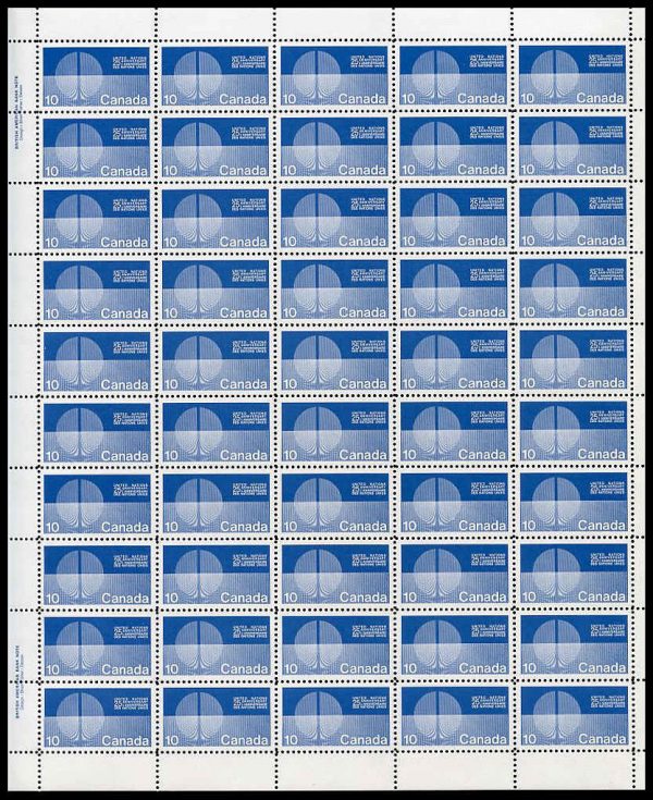 Canada Stamp SHEET#513 - Energy Unification (1970) 10¢ Dull