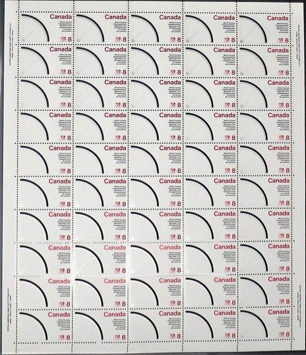 Canada Stamp SHEET#642 - Bicycle wheel (1974) 8¢