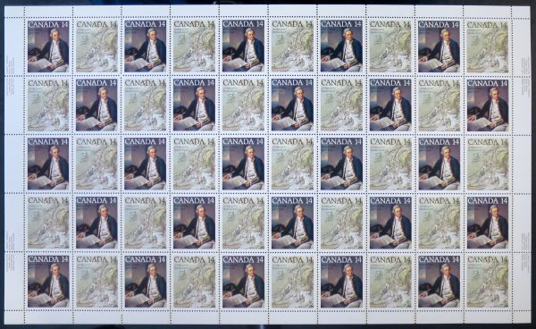 Canada Stamp SHEET#764a - Captain James Cook (1978) 2 x 14¢ Se-tenant pair (763, 764)